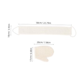 FRCOLOR 1 Set Exfoliating Shower Mitt Natural Sisal Body Scrubber Gloves for Skin Massage and Exfoliation Secure Fit Design with Back Belt for Convenient Use for Bathing and Skin Care