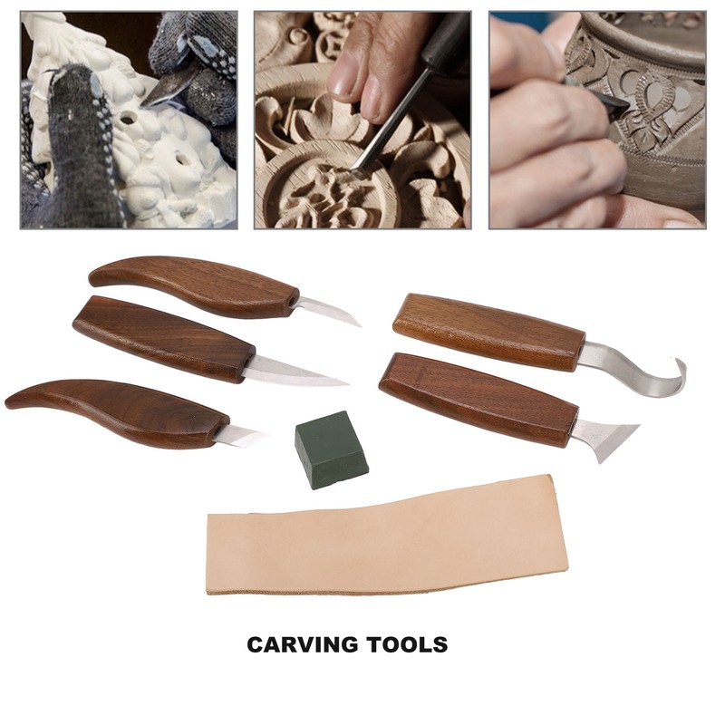 Walnut Wood Carving Knife Non Slip Comfortable Wood Carving Whittling
