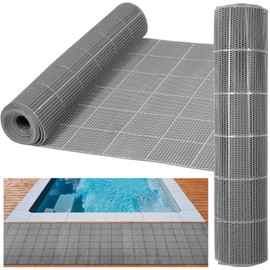 3 x 10FT Drainage Pool Flooring Mats Non Slip Swimming Pool Mat PVC Splash Matting Mesh Hollow Doormat Roll for Outdoor Indoor Garage Restaurant Sauna SPA Heavy Duty Commercial Anti Slip Floor Mats