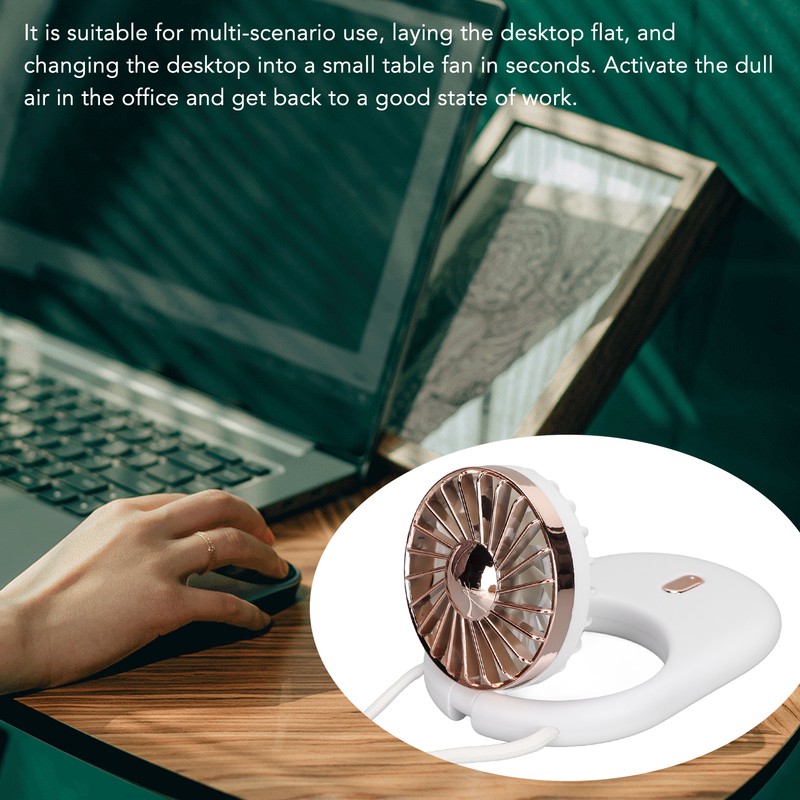 Neck Fan USB Rechargeable Battery 3 Speed Portable Handheld Vertical