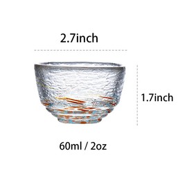 Mozacona 4pcs Glass Colorful Sake Cups Set,Small Wine Cups,Tea Cups Set