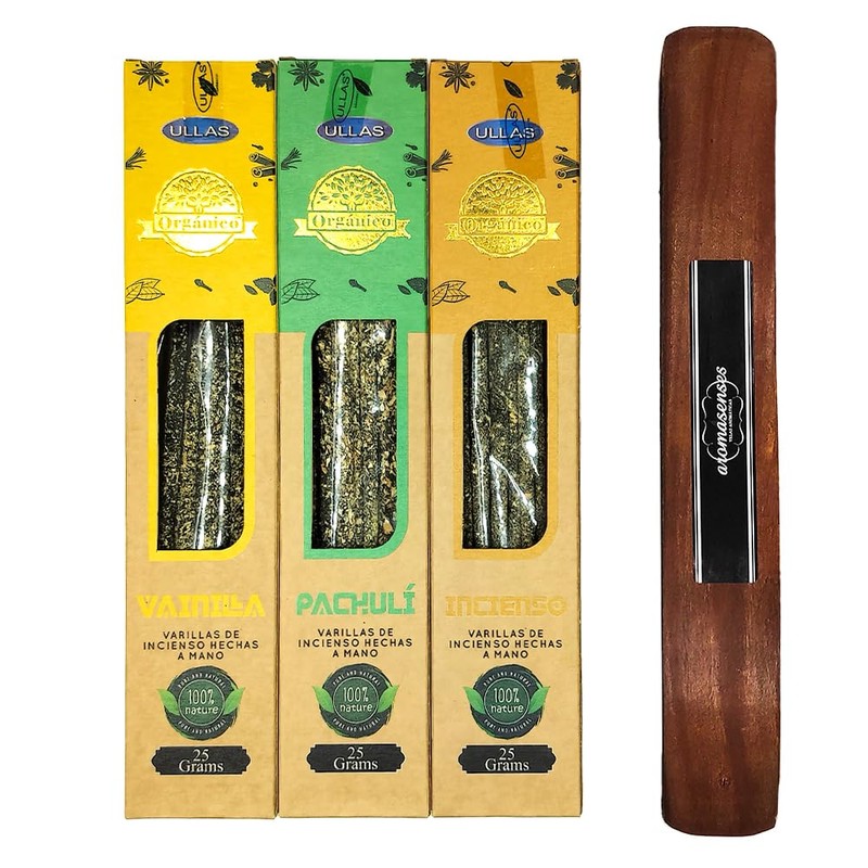 Pack of 3 Organic Natural Incense Ullas + Tablet Brand