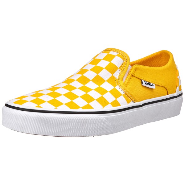 Vans Women's Asher Sneaker, Freesia Yellow Check, 9
