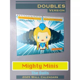The Mannicorn Art 2025 Wall Calendar “Mighty Minis” Street Fighter Dolls DOUBLES