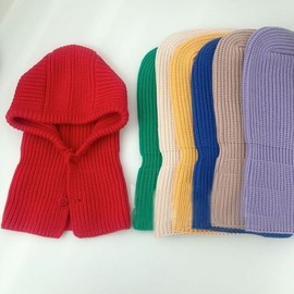 International Kids' Balaclava Hat with Integrated Winter Scarf, Knit (lf2288) - Free Size, for Ages 4-12+ Adult Balaclava Integrated Hat Green 3ea