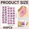 105PCS Watercolor Cute Fairy UV DTF Stickers for Keychains