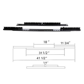 ECLV 41'' Table Leaf Sliding Brackets Dining Table Extender Brackets Coffee Table Slides,Computer Desk Extender,Black