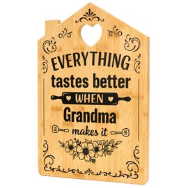Grandma Gifts, Personalized Bamboo Cutting Board Gift for Grandma – Christmas, Mother’s Day & Birthday Gift from Grandchildren, Engraved Kitchen Keepsake