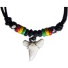 exoticdream Shark Tooth Rasta Short Beads Necklace Handmade Hawaiian Style