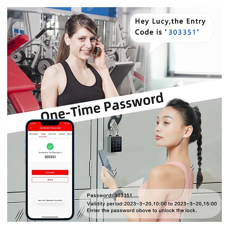 Fahgaer TTLock Password Bluetooth Padlock Touch Screen RFID IC Card