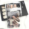 Fall Press on Nails Short Square Fake Nails with Leopard