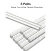 Ceramic Chopsticks Set of 5,Reusable Dishwasher Safe,High-grade Bone Porcelain Chopsticks