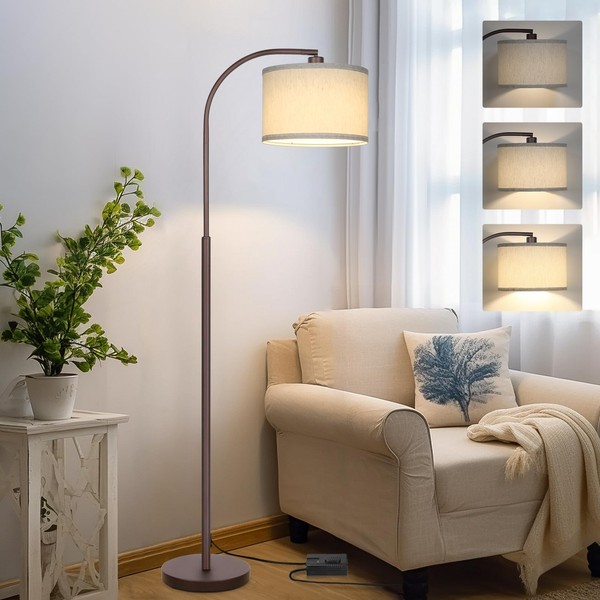 Boncoo Dimmable Floor Lamp, Arc Standing Lamp with Stepless Dimmer,