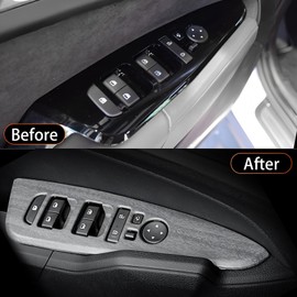 FUEISOF For Kia Sportage NQ5 2021-2025 ABS Window Regulator Switch Cover Trim Switch Button Panel Accessories (Wood Grain)