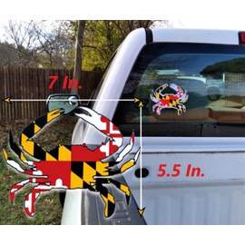 Maryland Crab Sticker ( 7 x 5.5 ) MD State Flag Decal Wheezeway