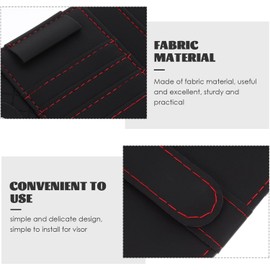 Organizador de Parasol para Auto en Cuero Negro Soporte para Gafas y Documentos, Accesorio Interior Funcional y Elegante para Coche