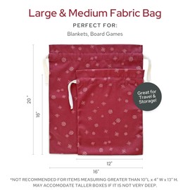 Gather & Knot Drawstring Christmas Gift Bags | 20" Large 16" Medium | Premium Canvas | Reusable Fabric Wrap for Holidays | Mix & Match | Snowflake
