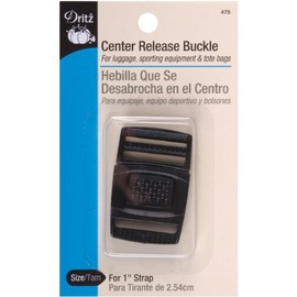 Dritz 475 Parachute Buckle with Center Release for 1-Inch Strap, Black