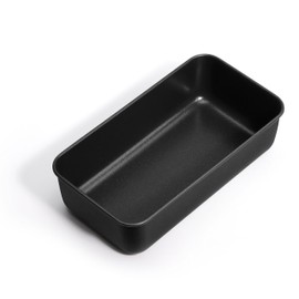 Herogo Non-Stick Loaf Pan, 9 x 5 Inch Stainless Steel Meatloaf Baking Pan for Baking Bread Meatloaf Brownie Lasagna, Black Rectangle Bread Loaf Pan for Homemade Bread, Oven Safe