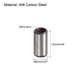 sourcing map M4 Internal Thread Dowel Pin 5pcs 6x12mm Chamfering Flat Carbon Steel Cylindrical Pin Bed Bookshelf Metal Devices Industrial Pins