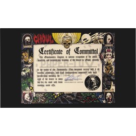 GHOULUNATICS CERTIFICATE OF COMMITTAL - VINTAGE REPRINT - SPECIALTY CARD