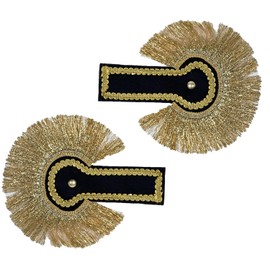 Epaulettes Epaulettes 1 Pair Black Gold 27 x 18 cm Uniform for Adults Costume Accessory Guard Carnival, multicoloured