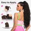 REECHO Ponytail Extension 30" Long Claw Clip Ponytail Extension Curly