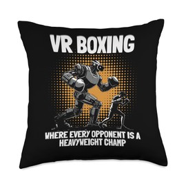 VR Boxing Heavyweight Champ Gamer Throw Pillow