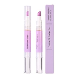 3pcs 3 in 1 Cuticle Oil Pen, Cuticle Pusher & Oil Pen with Ceramic Tip Nail Care Tool for Dry Damaged Nails Hangnails Moisturizer Strengthen Brighten Nails (Purple)