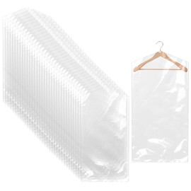 50 Pack Plastic Clothes Covers Protector Bags 23.6× 35.4 inches Clear Garment Bags Dry Cleaning Bags
