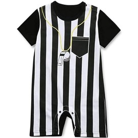 Baby Infant Newborn Boys Girls Cotton Sports Referee Team Cute Casual Onesie Bodysuit (3-4 Months)