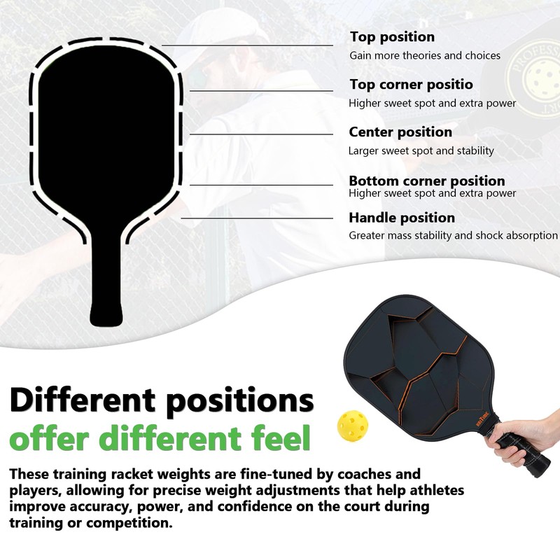 Pcmursal 10 Pack Pickleball Paddle Weight Clips, Pickleball Weights Suitable