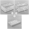 Callyne 3-Pack Collapsible Storage Baskets, Plastic Foldable Crate Bin, 28