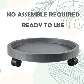 NAZKAEN 15.5 Inch Planter Caddies Rolling Saucer Caddy with Wheels, Heavy Duty Wheeled Stand for Potted Plant, Round Coaster Roller Base Tray with Casters, Flower Pot Dolly Holder for Indoor Outdoor