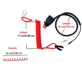 Universal Boat Outboard Motor Urgent Stop Switch Safety Lanyard Tether Cord for Yamaha Suzuki Honda Mercury Tohatsu Outboard ATV UTV Bike