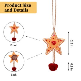YGMONER Car Interior Mirror Decor Accessories Gingerbread Star with Bell Hanging Ornament Car Decorations