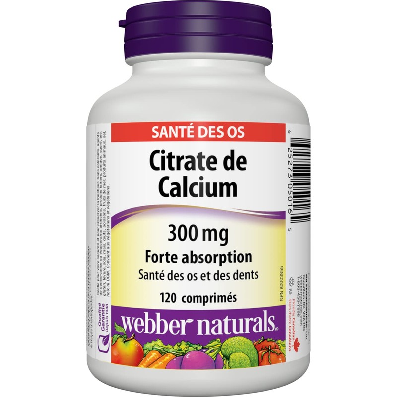 Webber Naturals Webber Naturals Calcium Citrate, 120 Tablets, High Absorption,