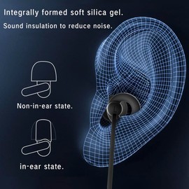 reduce noise earbuds wired,heavy bass in ear 3.5mm Plug Wired headphones with microphone,sound insulation Integrated soft silicone earphone wire noise reduction,Volume control earbuds (3.5mm plug)