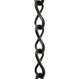 RCH Hardware CH-S50-16-BLK-3 | 14 Gauge Decorative Solid Steel Single Jack Fixture Chain | 3 Foot Increments | Black Finish
