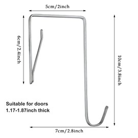 Norme 6 Pieces Cubicle Coat Hook High Strength Office Whiteboard Hanger Cubicle Hangers Door Hanger Hooks Suitable for Doors 1.17 to 1.87 Inch Thick