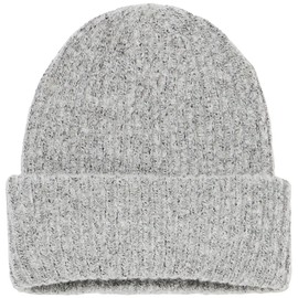 VERO MODA Women's Vmluna Rib Beanie Ga Noos Hat, Light Grey Mix, One Size Fits All