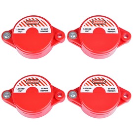 RealPlus Gate Valve Lockout, 4 Pack Valve Lockout Device 1" to 2-1/2" Diameter Valve Handle Secure for Water Spigot Faucet Knob Oil Natural Gas Propane Tank Lock Outdoor
