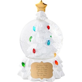 Things Remembered Engraved Light Up Christmas Tree Snow Globe (Free Customization)