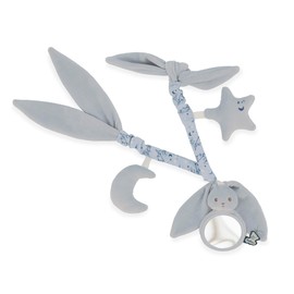 KALOO Baby Activity Chain - Ideal for Pram, Bed, Cuddly Toy - Length 40 cm - Lapinoo Baby Activity Bow with Rattle - Blue Colour - From Birth - K218021