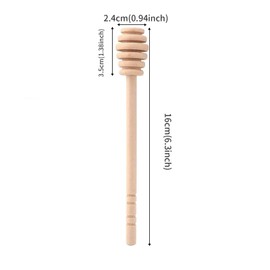 Fzcyuoo Pack of 4 Wooden Honey Stirrers, 16 cm Stirrers for Honey, Honey Spoon, Honey Spoon, Honey Spiral, Dispenser of Honey & Syrup, Dripping Honey Spoon for Collection of Honey Jam