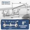DUYWITE Wall Mount Kitchen Faucet, 8 Inch Center Commercial Faucet