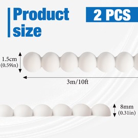 Peel and Stick Wall Molding Trim for Walls 20ft Flexible Trim Decorative Beads Baseboard Pearl Trim Mirror Frame Tape Border Peel and Stick for Bathroom 15mm