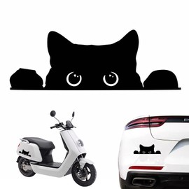 Ferianl Peeking Sneaky Cat Sticker, Strong Adhesive Vinyl Waterproof Sticker, Cute Black Cat Pattern Decals for Vehicles, Car decoration accessories for Car Window Laptop (Black)