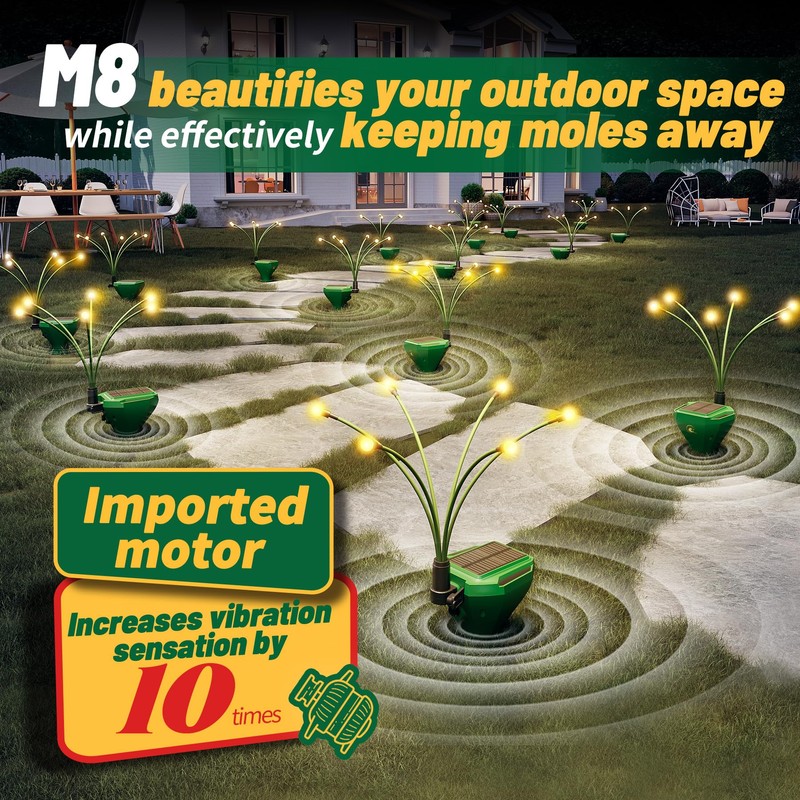 X-octenol 4 Pack Mole Repellent for Lawns Solar Powered Gopher