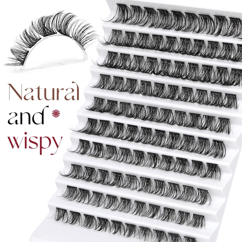 Goddvenus Cluster Lashes D Curl Individual Lashes, 100pcs Lashes Individual